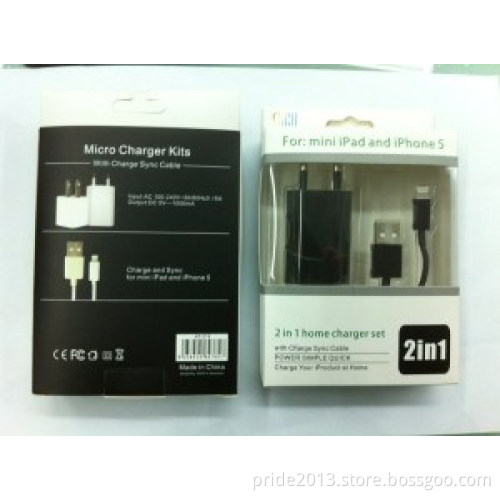 2 in 1 for iPhone 5 Travel Charger Set